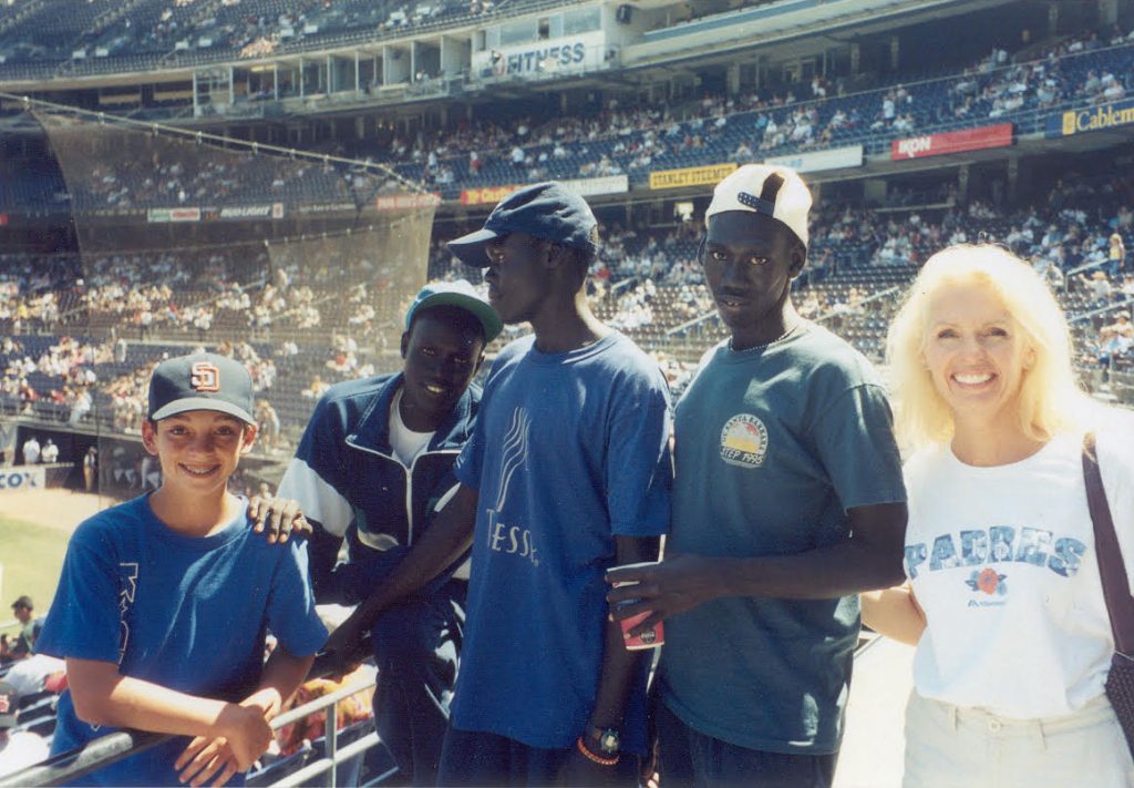 Cliff, Benson, Alepho, Lino, and Judy at Padres Game 2001